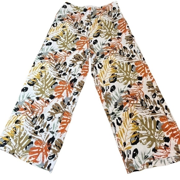 Tahari Multi Colored Tropical Wide leg Linen Pants, NWOT, size Large - Picture 1 of 10